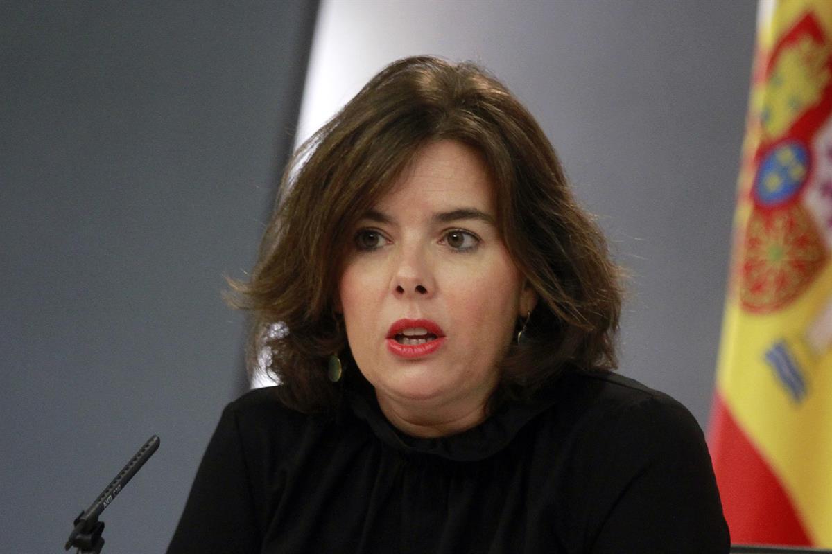 5/08/2016. Consejo de Ministros: Sáenz de Santamaría y Báñez. La vicepresidenta del Gobierno en funciones, Soraya Sáenz de Santamaría, duran...